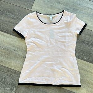 NWT WHBM Light Pink Short Sleeve Thin Sweater